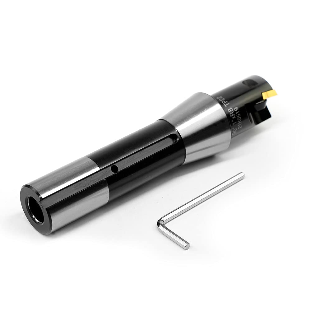 OSCARBIDE Indexable End Mill R8 Shank TP22,1" Cutting Diameter,2 Flutes