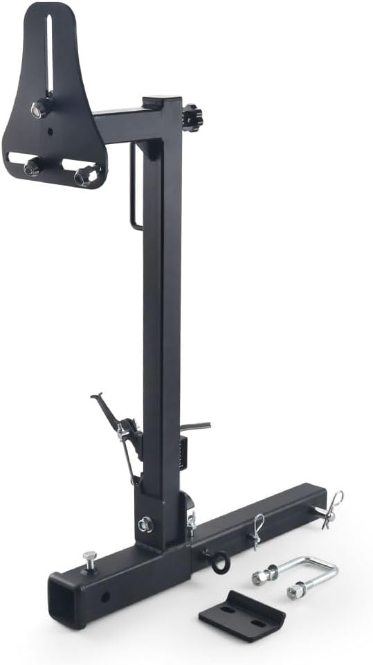 Adjustable RV Spare Tire Carrier Mount for Vans SUVs and Motorhomes, Fits 16" to 24" Wheels, Hitch with 2 Inch
