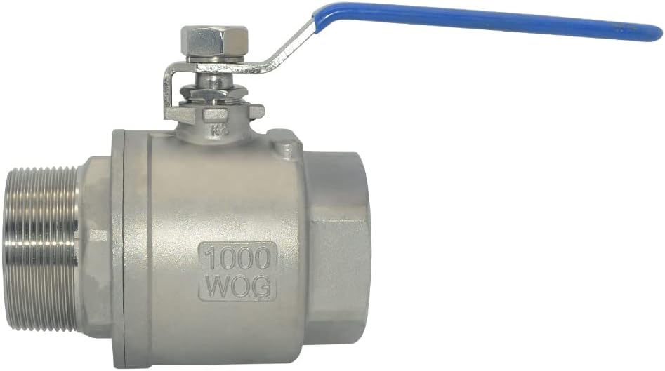 VARMHUS Full Port Ball Valve S304 Stainless Steel 304 Heavy Duty for Water, Oil, and Gas,1000WOG (2")