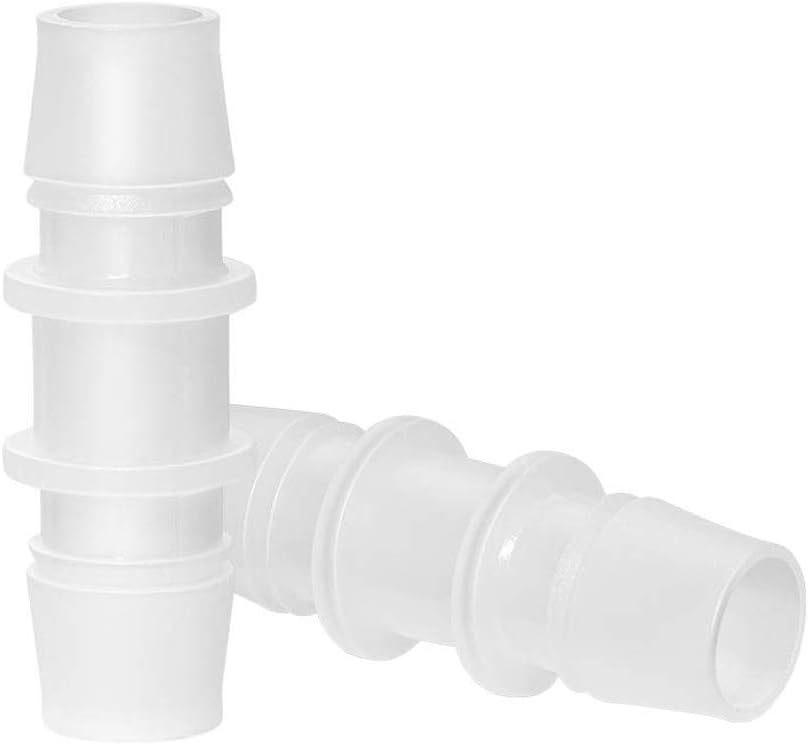 Plastic 5/8" Hose Barb Splicer Mender Euqal Barbed Coupler Round Union Adapter (Pack of 6)