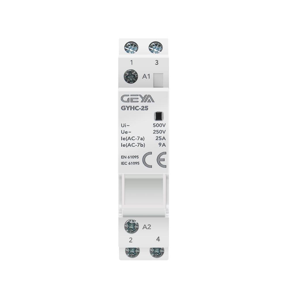 GEYA Automatic Modular Contactor Household Circuit Control Din Rail Mount 2Pole 25A 2NO AC48V