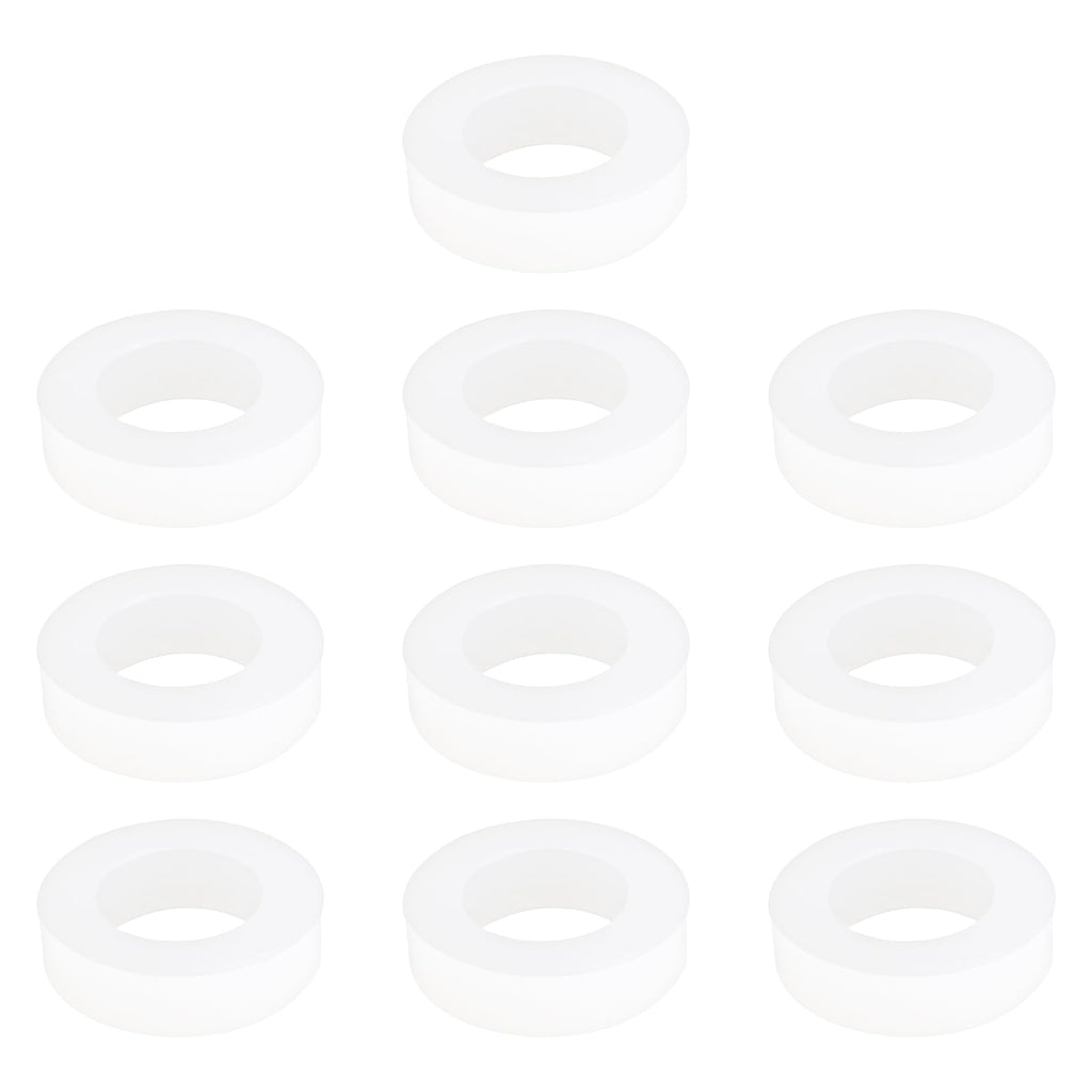 ECSiNG 10 Pack Nylon Regulator Washers 18mm OD 10mm ID 5mm Thick White Compatible with CO2 Regulators