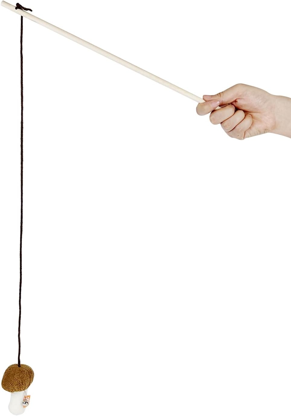 Cat Wand Toy for Indoor Cats, Wood Cat Stick Toy with Mushroom Catnip Toy,Interactive Cat Toy.