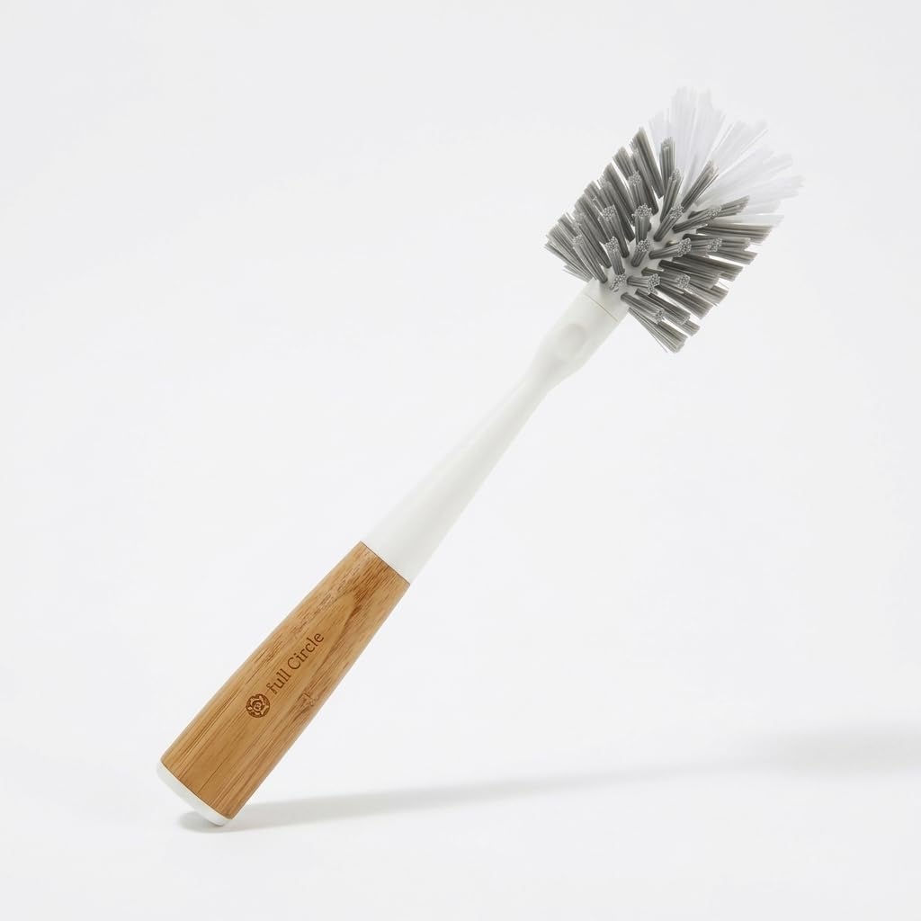 Upstanding Bottle Brush, Deep Cleans Water Bottles, White