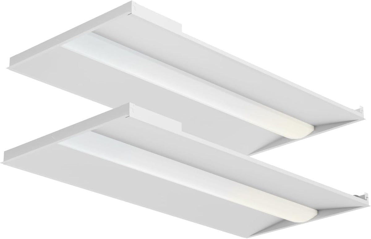 2 Pack 2x4 LED Troffer Light,4CCT 5WAAT Selectable,ETL&DLC Listed
