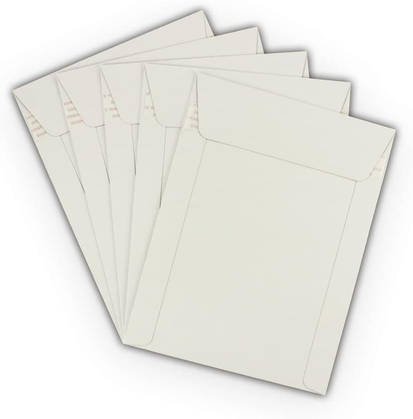 250 EcoSwift 12.75 x 15 Rigid Photo Mailers Keep Flats White Cardboard Self Seal Envelopes 12.75x15