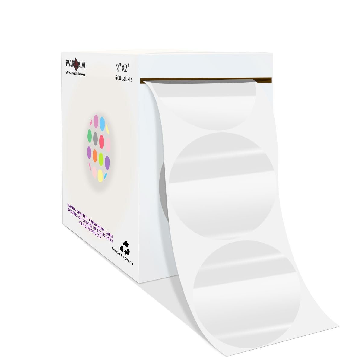 2”Color Coding Labels Stickers,500PCS Round Circle Dot Stickers for Inventory Office Home Transparent