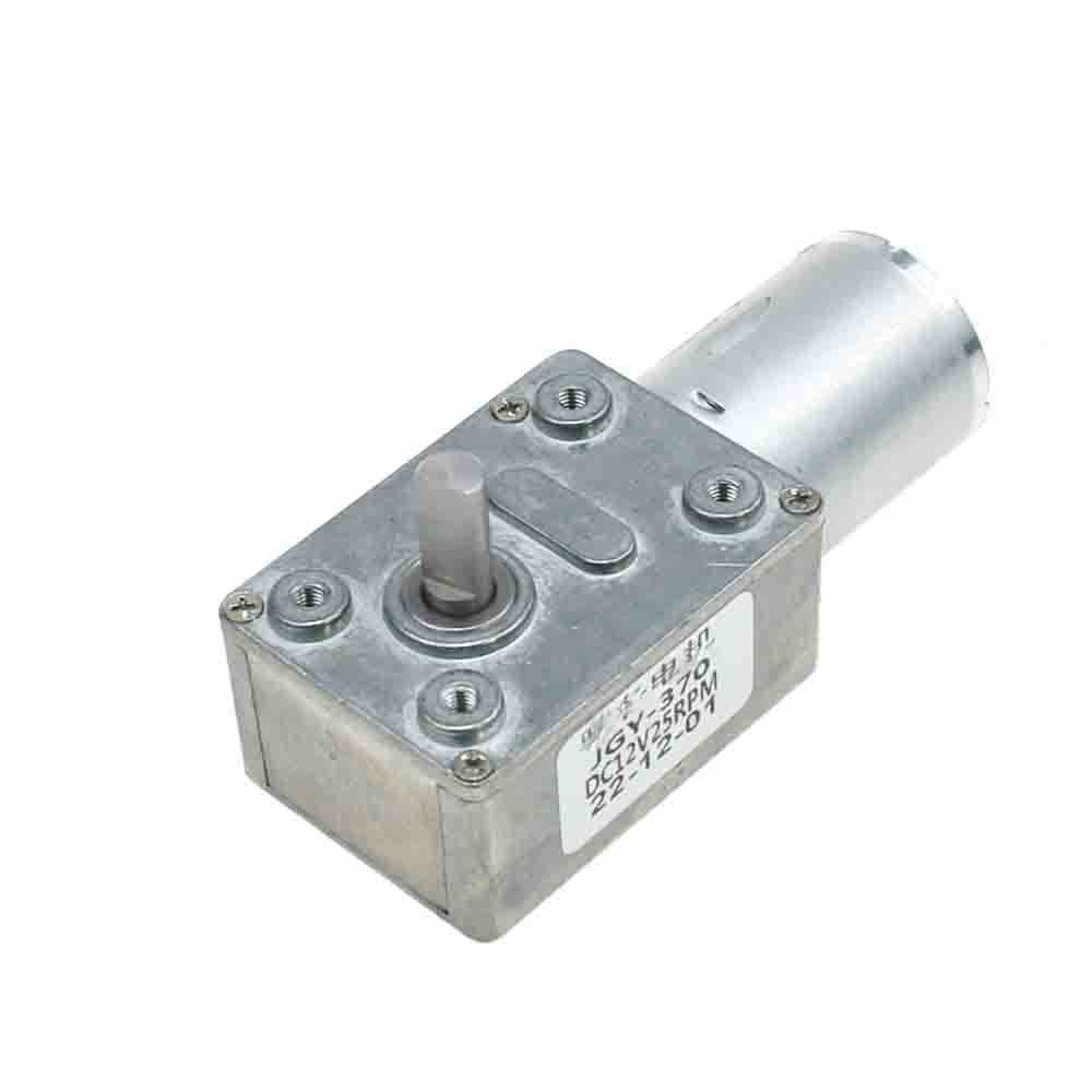 JGY-370 24V DC Worm Gear Motor 24 Volt High Torque Engine Mini Turbine Worm 24V Reducer Electric Motor Self-Locking for DIY Mini Geared Motor (30 RPM)