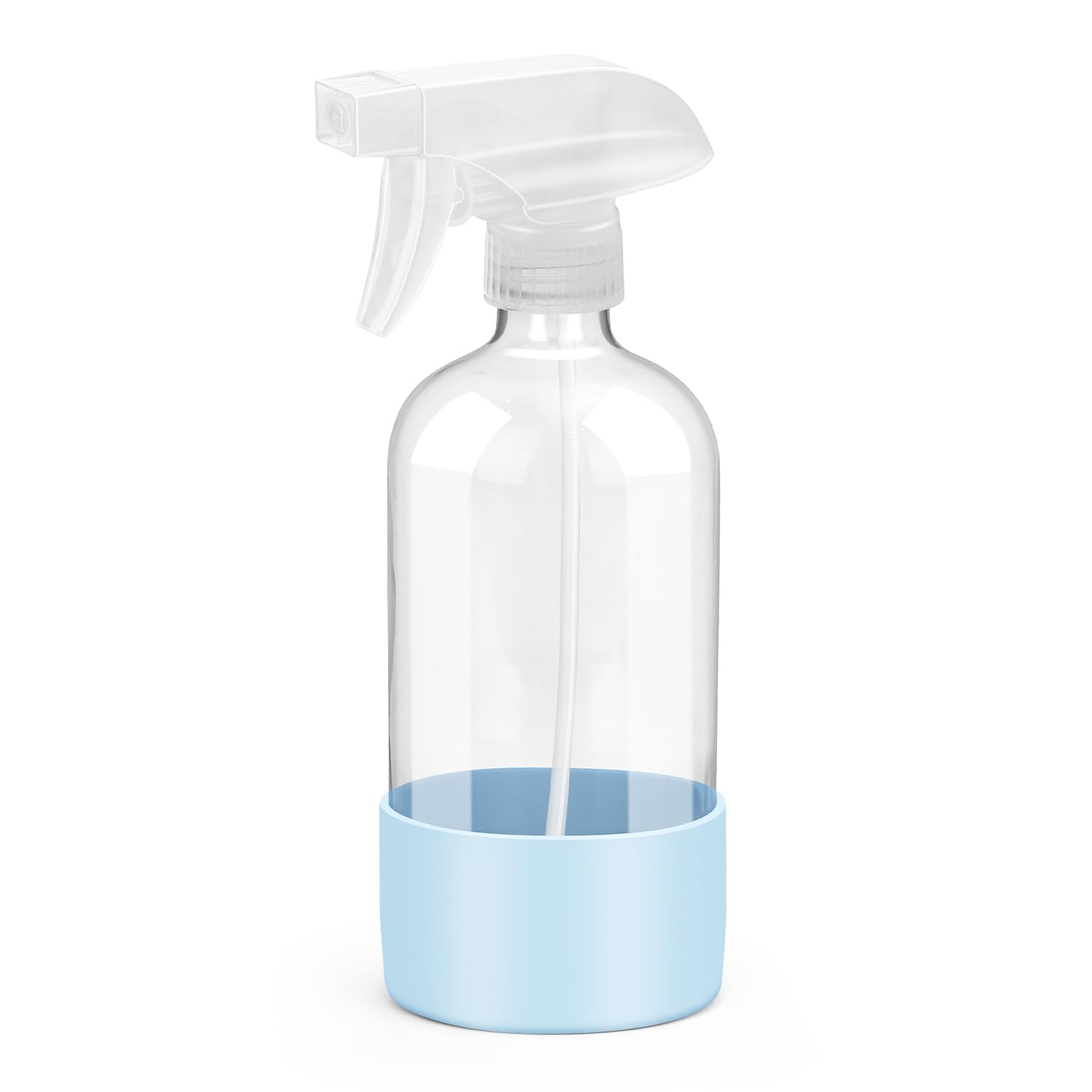 Glass Spray Bottles with Silicone Sleeve Protection, Empty 16 oz Refillable Containers, Reusable Spray Bottles with