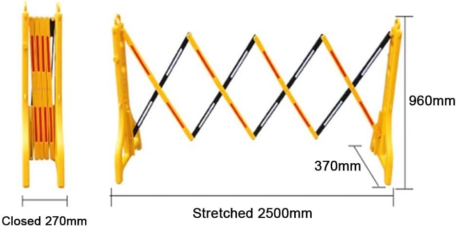 Expandable Mobile Barricade, Outdoor Plastic Retractable Traffic Fence, Crowd Control Barriers Guard | Portable |