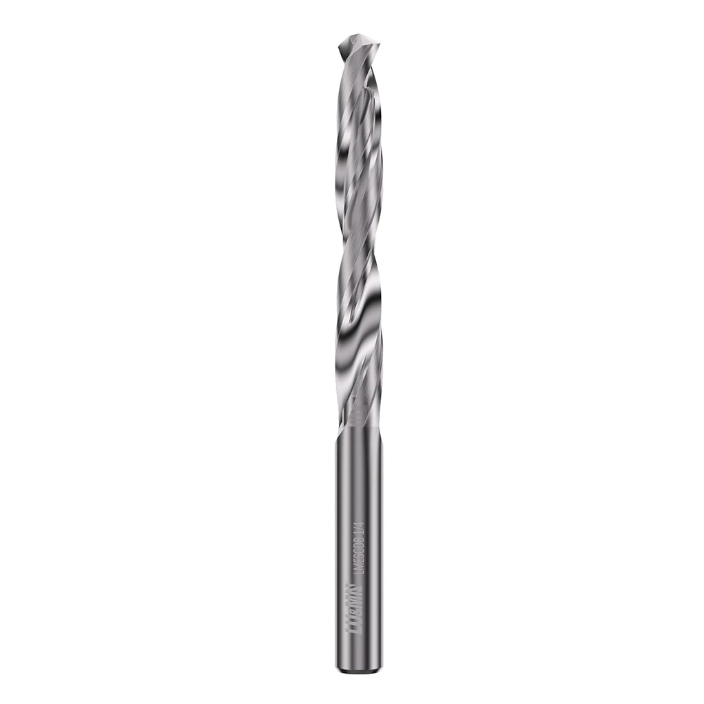 LU&MN Solid Carbide Jobber Drill Bit, 1/4" Dia, 1 Pcs