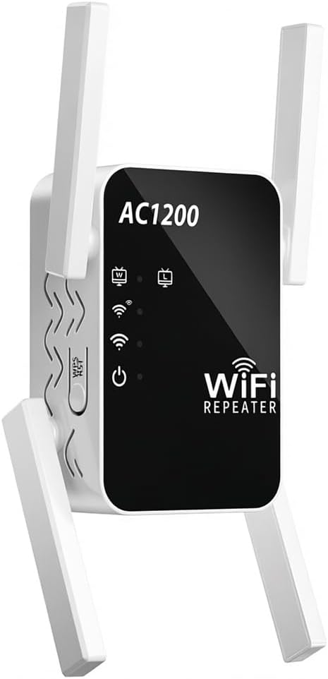 AC1200 WiFi Extender Signal Booster for Home, Dual Band Range Repeater | (5GHz/2.4GHz), Covers Up to 12880 Sq.ft