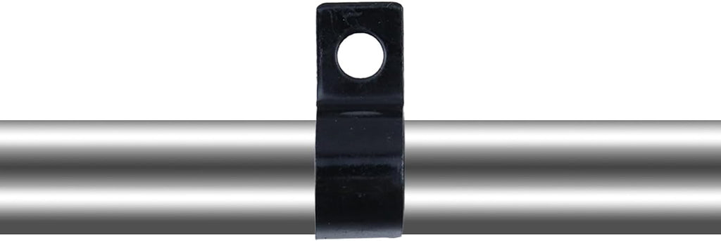 0.5 Inch Conduit Strap Clamps, Single Hole U Bracket, 60Pcs | Black Zinc Plated Iron, Heavy Duty