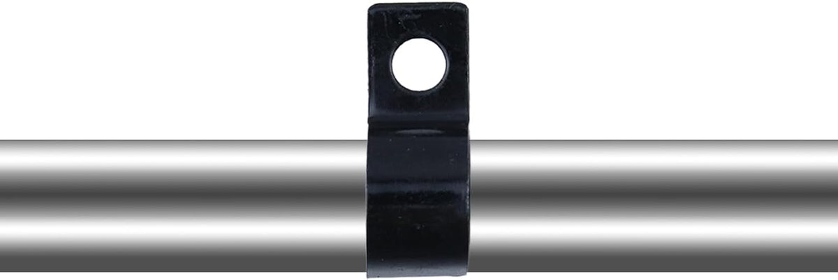 0.5 Inch Conduit Strap Clamps, Single Hole U Bracket, 60Pcs | Black Zinc Plated Iron, Heavy Duty