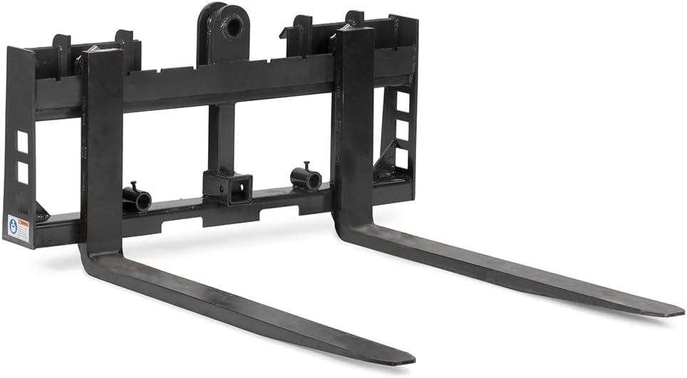 Economy Series Pallet Fork Frame with 48" Pallet Fork Blades, Universal Quick Tach, Rated 4000 LB, Receiver Hitch for
