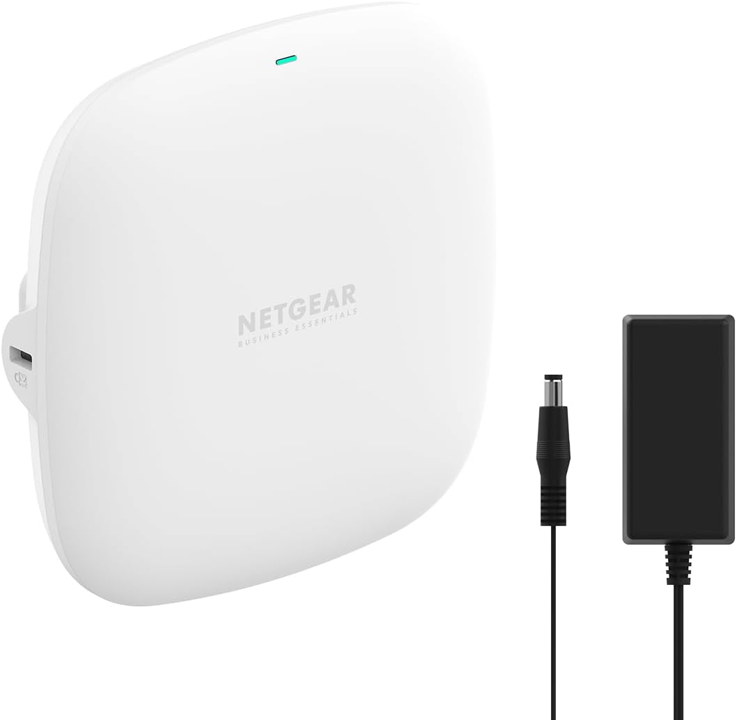 WiFi 6 Wireless Access Point with Power Adapter (WAX210PA) | Dual-Band AX1800 Speed, 1 x 1G Ethernet PoE Port, Up to