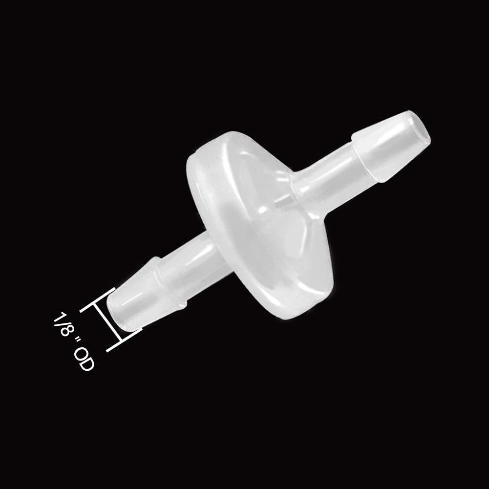 One Way Check Valve, 1/8"(3MM) Hose Barb Non Return (Pack of 3)