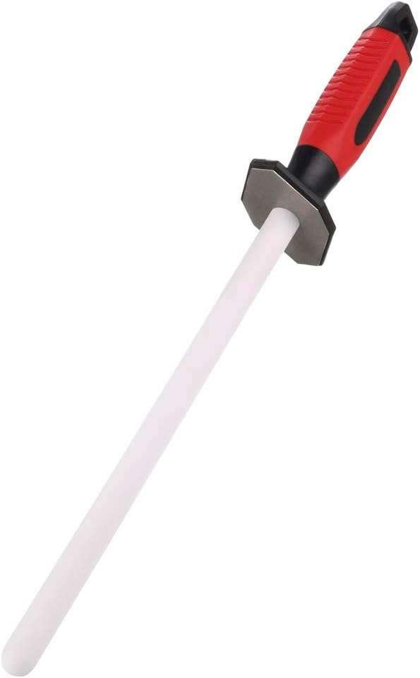 14 inch Sharpening Rod/Sharpening Bar, 2 in 1 Diamomd/Ceramic (Grit 400/1000) Knife Sharpener for Coarse/Fine Honing