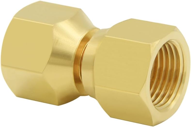 Hooshing 3/8" Female Flare Swivel Adapter Brass Tube Fitting Gas Connector