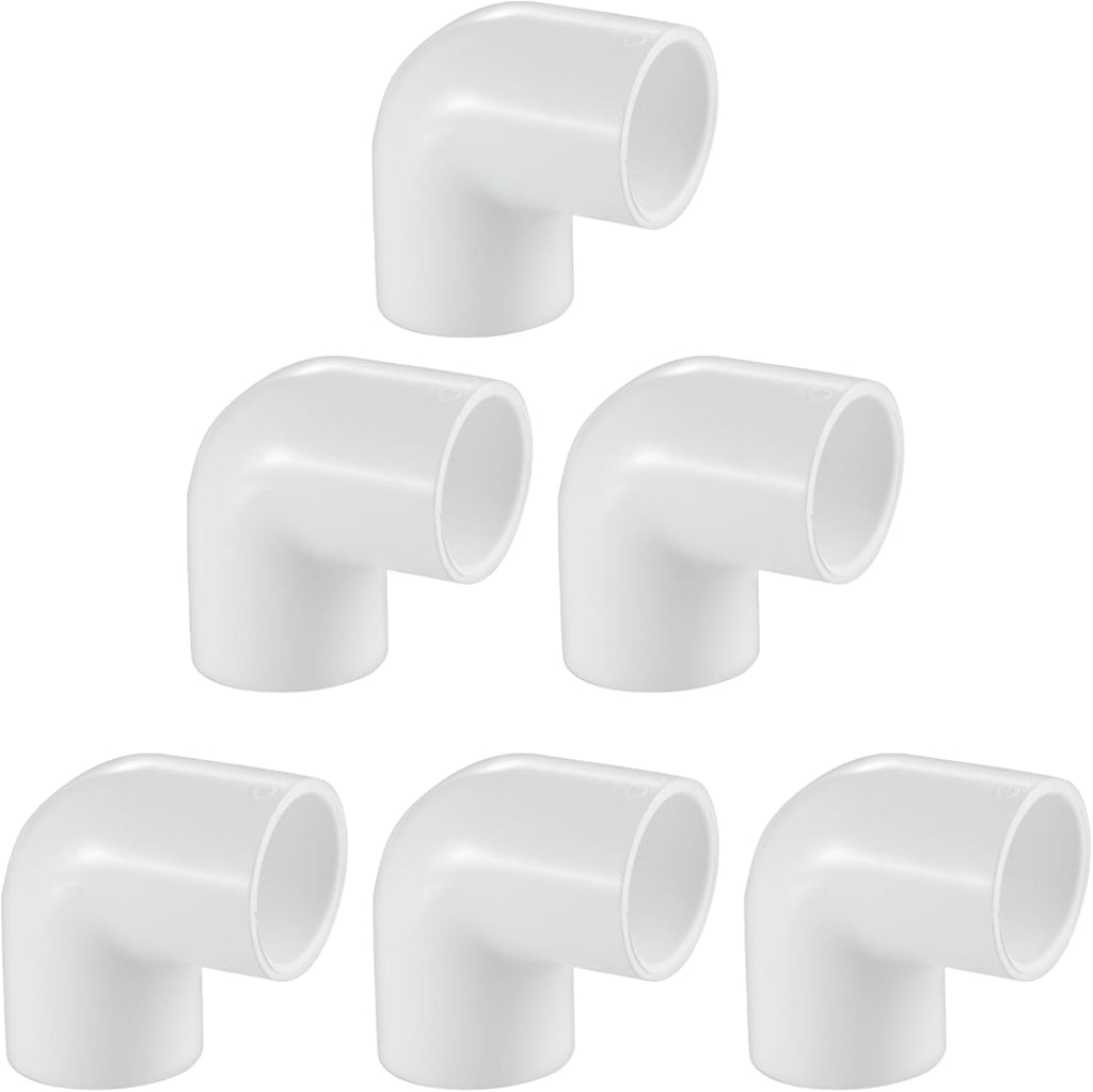 LESSO 6 Pack 1-1/2" 90 Degree PVC Elbow, 2-Way Right Angle Connectors