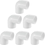 LESSO 6 Pack 1-1/2" 90 Degree PVC Elbow, 2-Way Right Angle Connectors