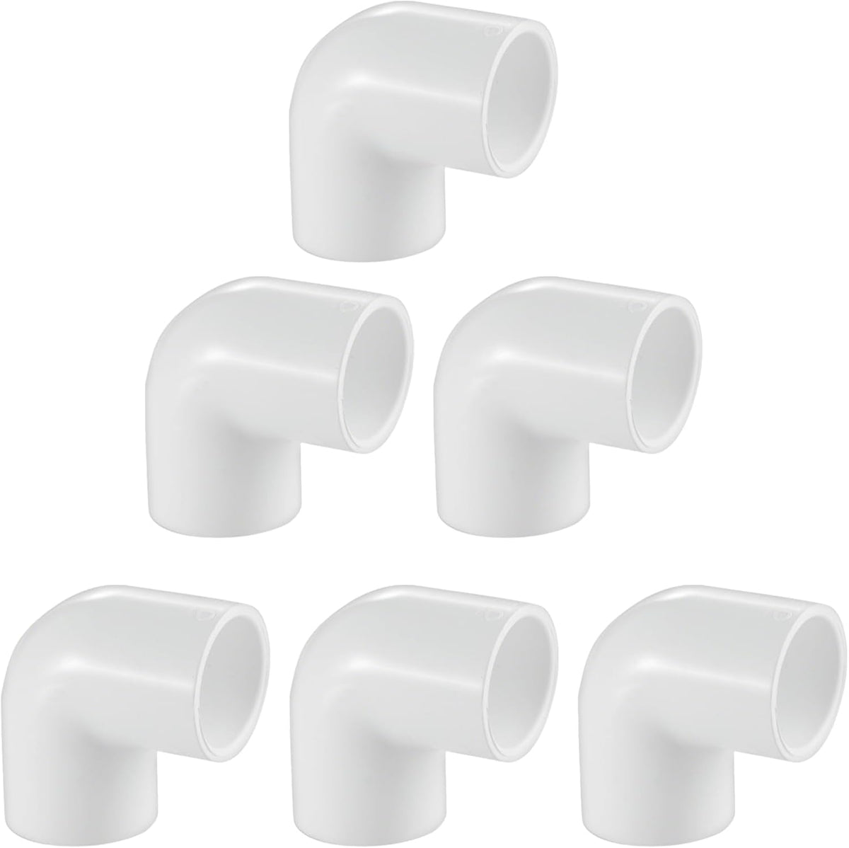 LESSO 6 Pack 1-1/2" 90 Degree PVC Elbow, 2-Way Right Angle Connectors