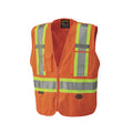 Hi Vis Tear-Away Mesh Back Safety Vest for Men - Reflective Tape, 4 Pockets - Construction, Traffic, Security - Orange