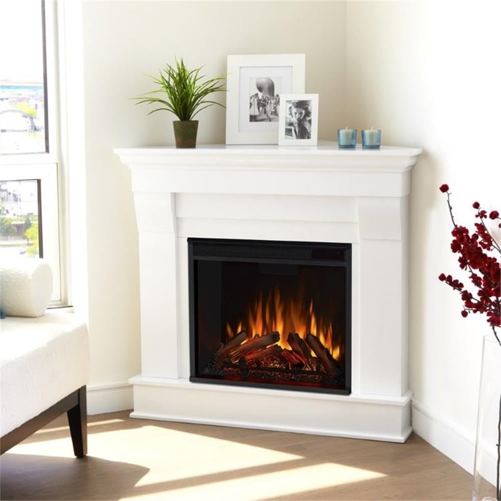 Chateau 41" Corner Electric Fireplace with Mantel for Living Room or Bedroom, Replaceable Fireplace Insert Heater