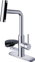 Chrome Kitchen Faucet with Pull Down Sprayer & Cup Washer