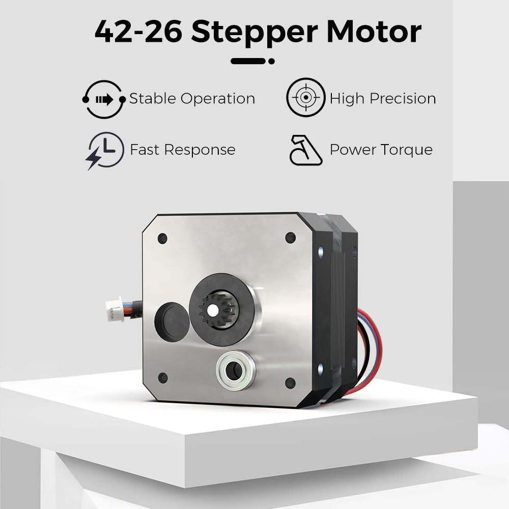 Ender 3 V3 SE Extruder Motor, Official 42-26 Stepper Motor 3D Printer Extruder Stepper Motor 0.84A 12 Teeth Round