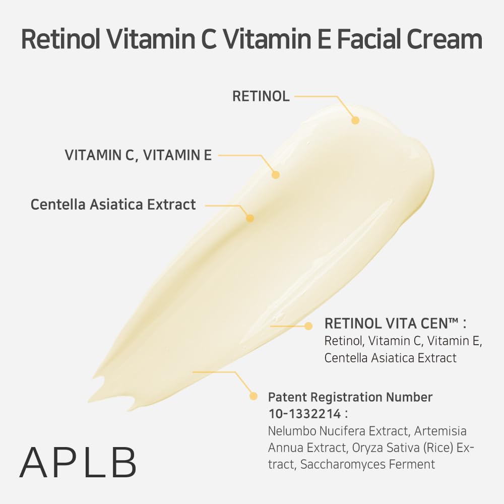 Retinol Vitamin C Vitamin E Facial Cream | RETINOL VITA CEN 21.6% 1.86 FL.OZ/Korean Skincare, Deep hydration