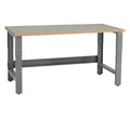 Table & Workbench: 1" Thick Shop Top, Height Adjustable Bench - 30" D x 48" L x 30" - 36" H