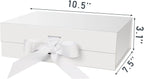 White Gift Box with Lid for Presents 10.5x7.5x3.1 Inches
