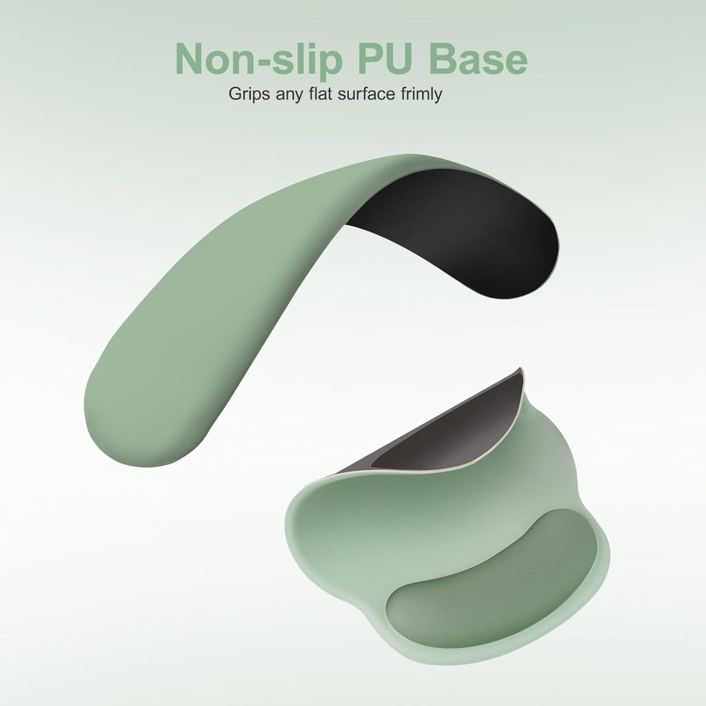 Wrist Rest Support for Mouse Pad&Keyboard Set, Antique Green | Circle Curved Ergonomic Mousepad Non-Slip Base