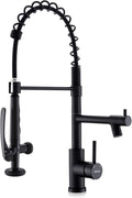 Pot Filler Kitchen Faucet, Pull-Down Sprayer, Matte Black, High Arc