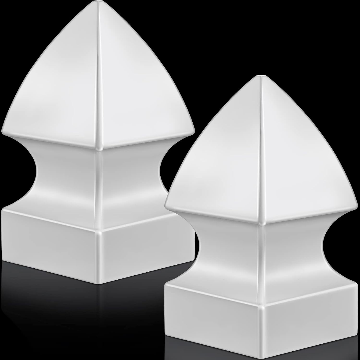 2 Pcs 3.5'' X 3.5'' Gothic Vinyl Fence Post Caps White