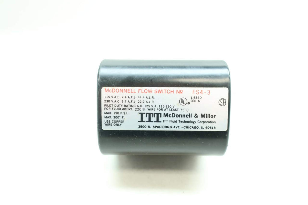 MCDONNELL & MILLER FS4-3 Flow Switch 115/230V-AC