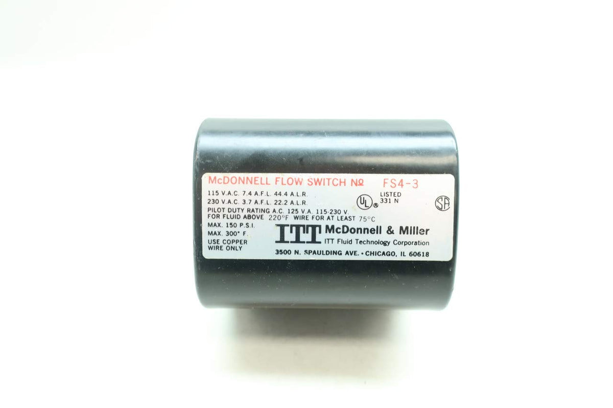 MCDONNELL & MILLER FS4-3 Flow Switch 115/230V-AC