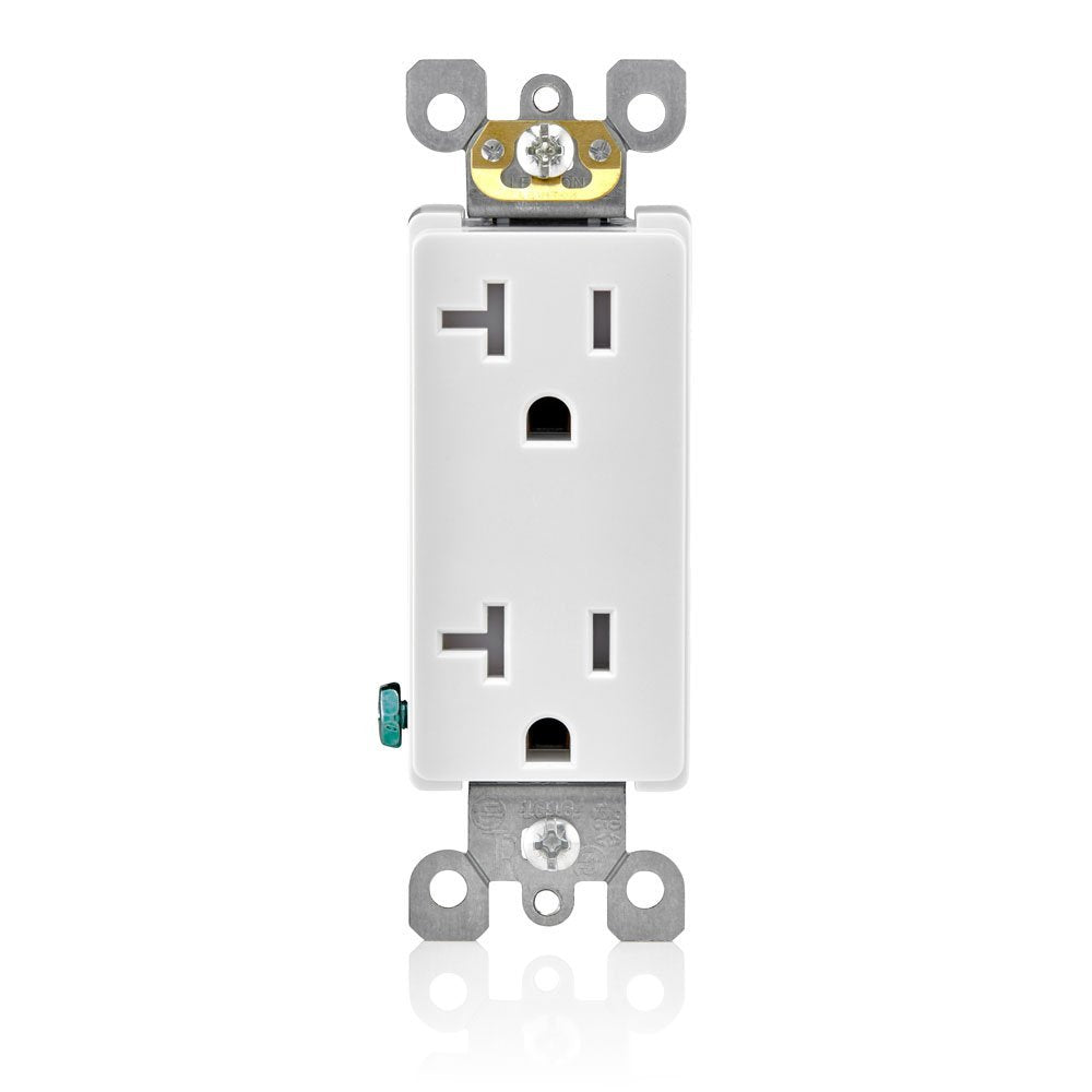 Leviton 20 Amp Decora Tamper-Resistant Duplex Electrical Wall Outlet, T5825-W, White