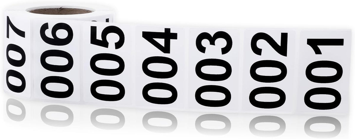 Consecutively Numbered Labels 2 x 1 Inch Inventory Labels Self-Adhesive Copperplate Inventory Numbered Sticker