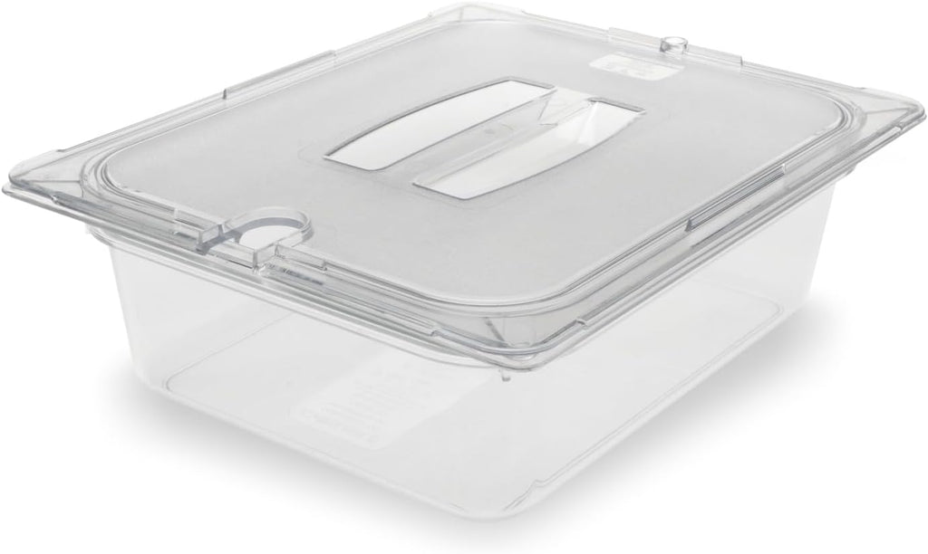 Storplus 1/2-Size Food Pan for Catering, Buffets, and Restaurants, Polycarbonate, 4 Inches Deep, Clear
