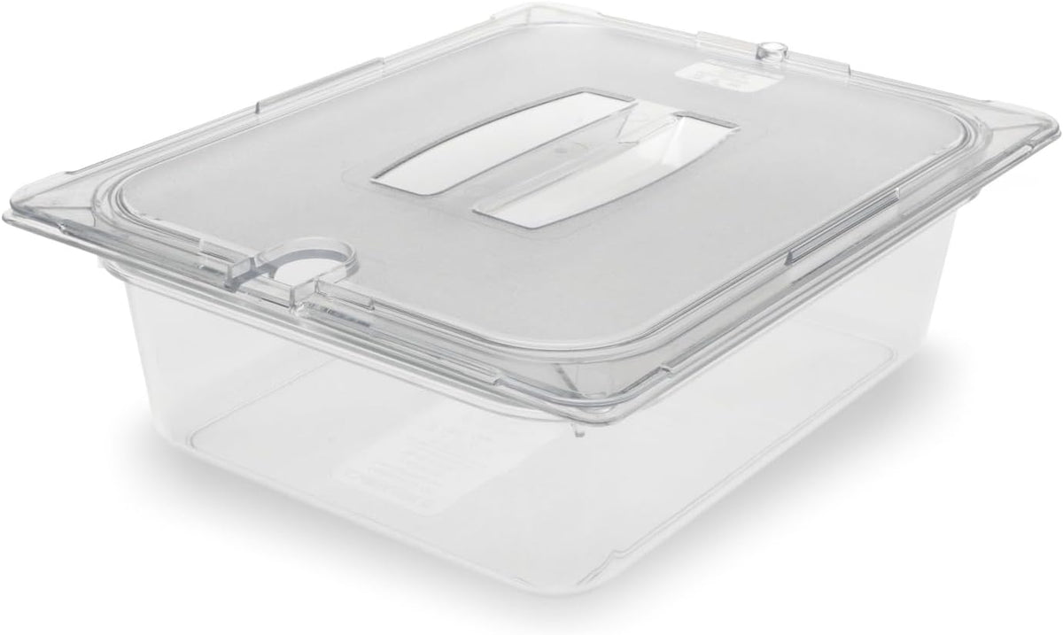 Storplus 1/2-Size Food Pan for Catering, Buffets, and Restaurants, Polycarbonate, 4 Inches Deep, Clear