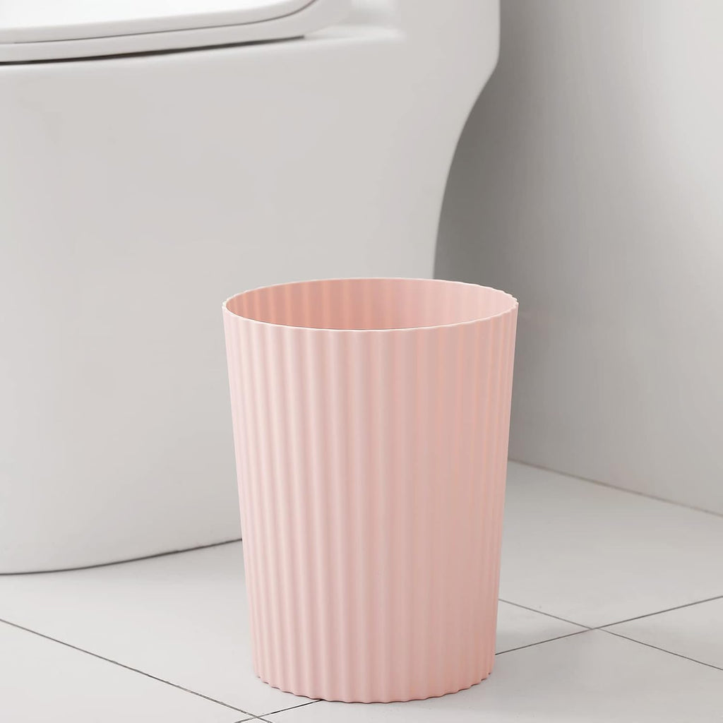 Small Trash Can Plastic Wastebasket Round Garbage Container Bin for Bathroom, Kitchen, Bedroom, Home Office, College