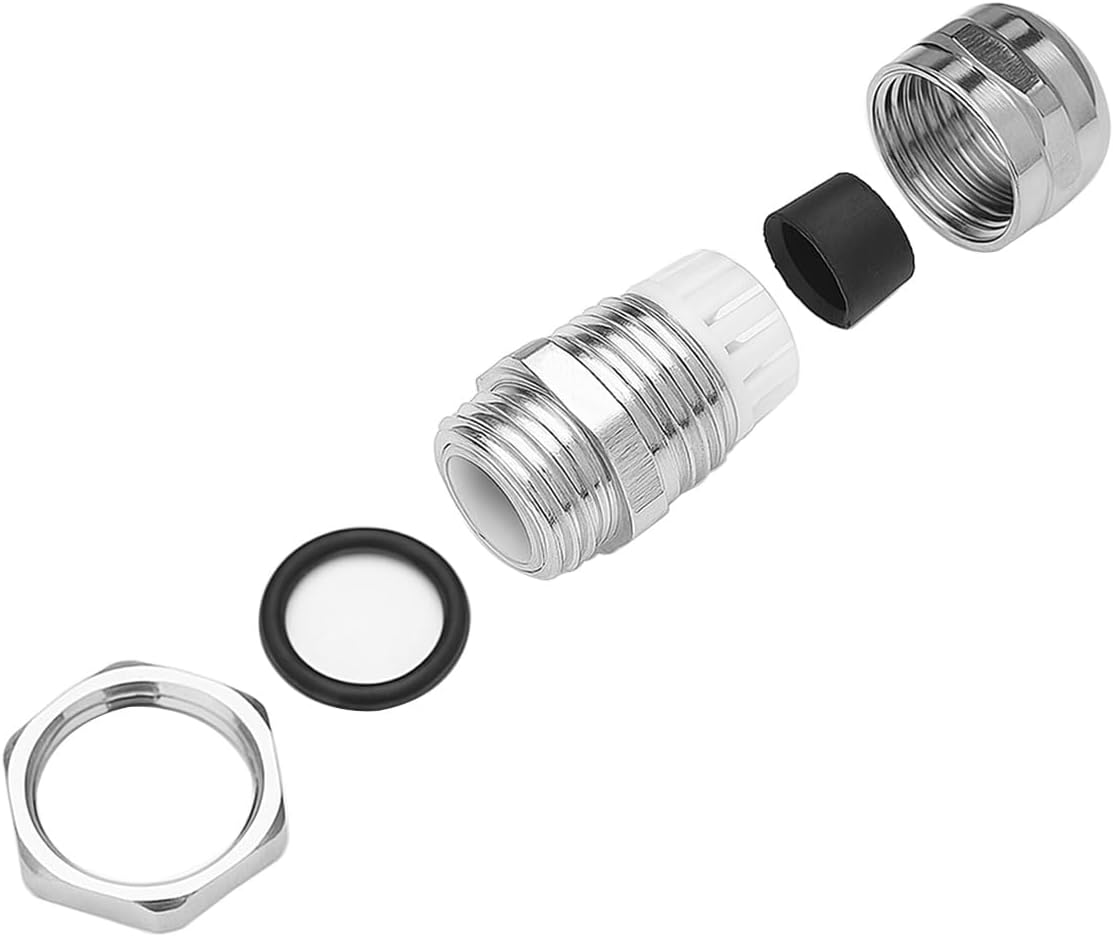Gebildet Metal Cable Gland, PG11 Waterproof Adjustable 5.0-10mm Cable Gland Joint with Gaskets, Wire Protector, M18*1.5 Wire Connector