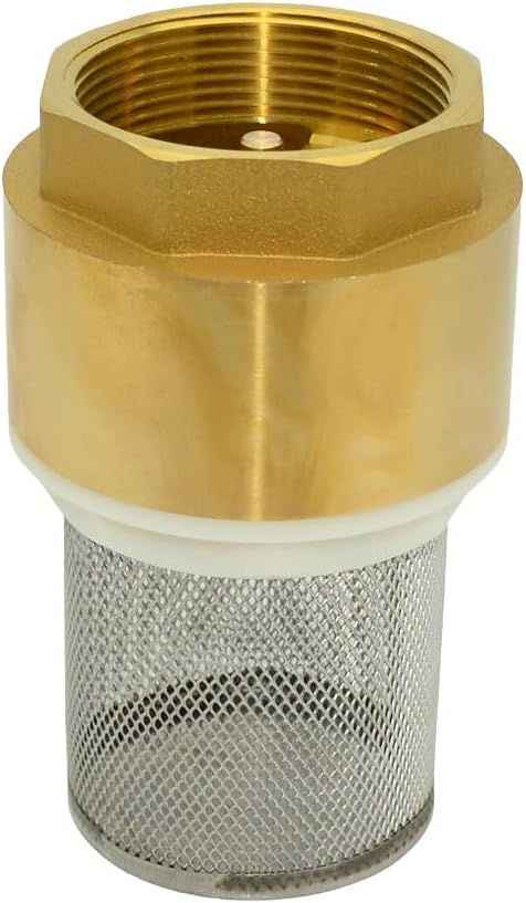 VARMHUS Brass Foot Valve with Filter, Check Valve for Water Pump, NPT Thread, Prevents Backflow (2inch)