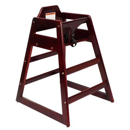 Wooden Highchair for Babies & Toddlers | Stackable Commercial Baby Seat with Safety Belt & Reinforced Frame, Rounded