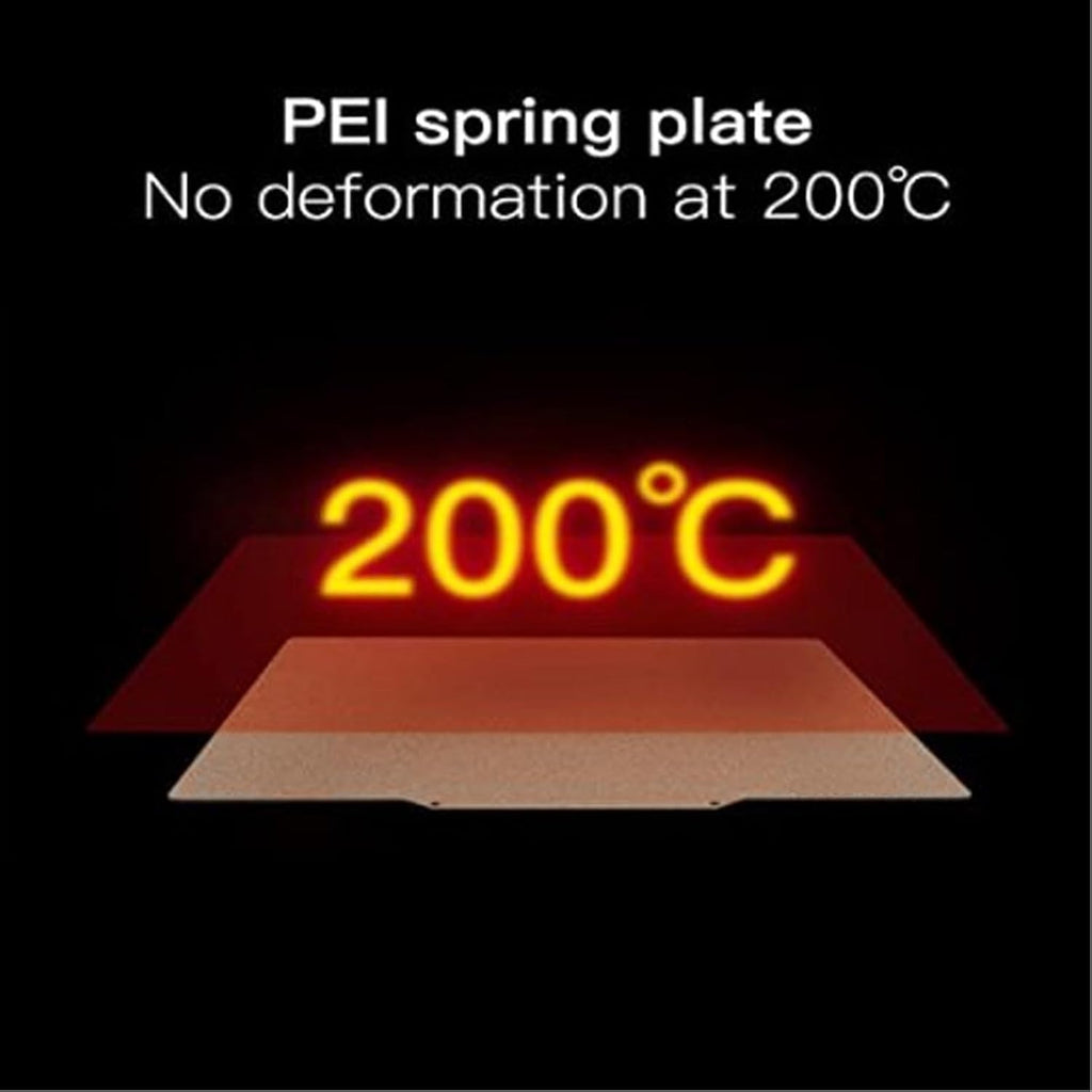Flexible Spring Steel Build Plate, 450x450 Heat Resistant Adhesive Double Sided Textured PEI Sheet High Strength Pop