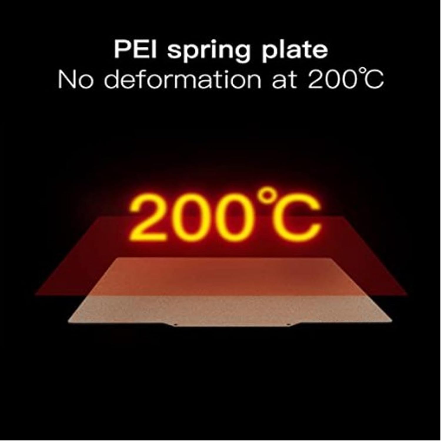 Flexible Spring Steel Build Plate, 450x450 Heat Resistant Adhesive Double Sided Textured PEI Sheet High Strength Pop