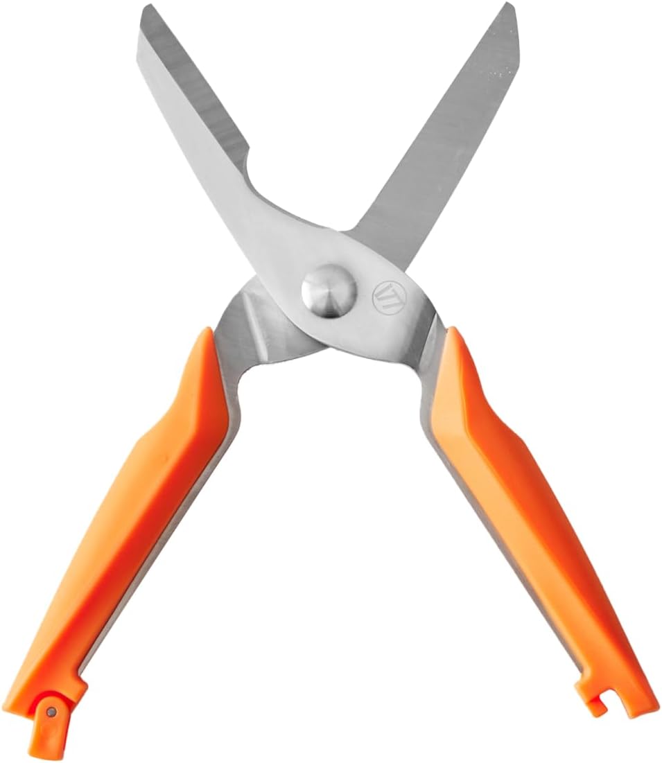Milk Street Kitchen Shears, 3" German Steel Blade, Bone Notch, Spring-Loaded, Orange Handles