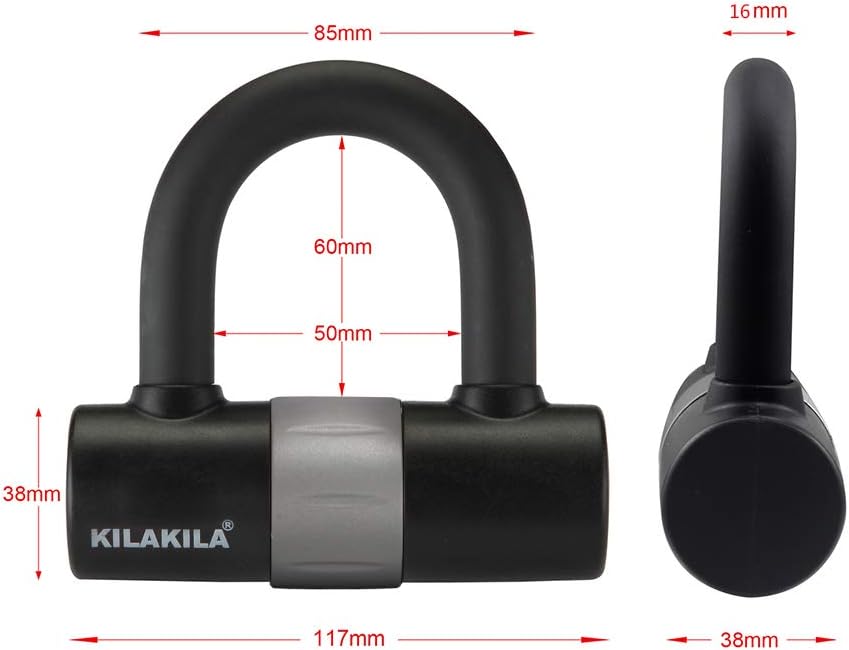 Security Chain Lock - Heavy Duty 10mm Bicycle and Motorbike Lock With 16mm U Lock